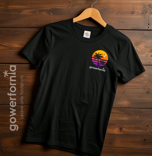 Gowerfornia sunset tech tee